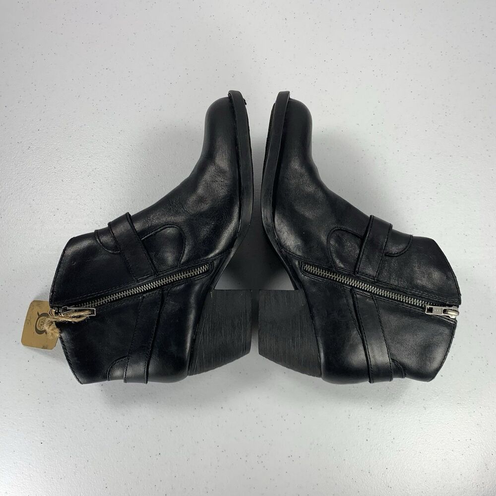NWT Born Carmel Harness Ankle Boots Women’s 10 Black Leather - Picture 7 of 10
